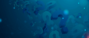 imagem com filtro azul e diversos pontos de interrogação sobrepostos