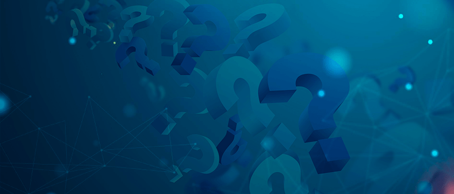 imagem com filtro azul e diversos pontos de interrogação sobrepostos