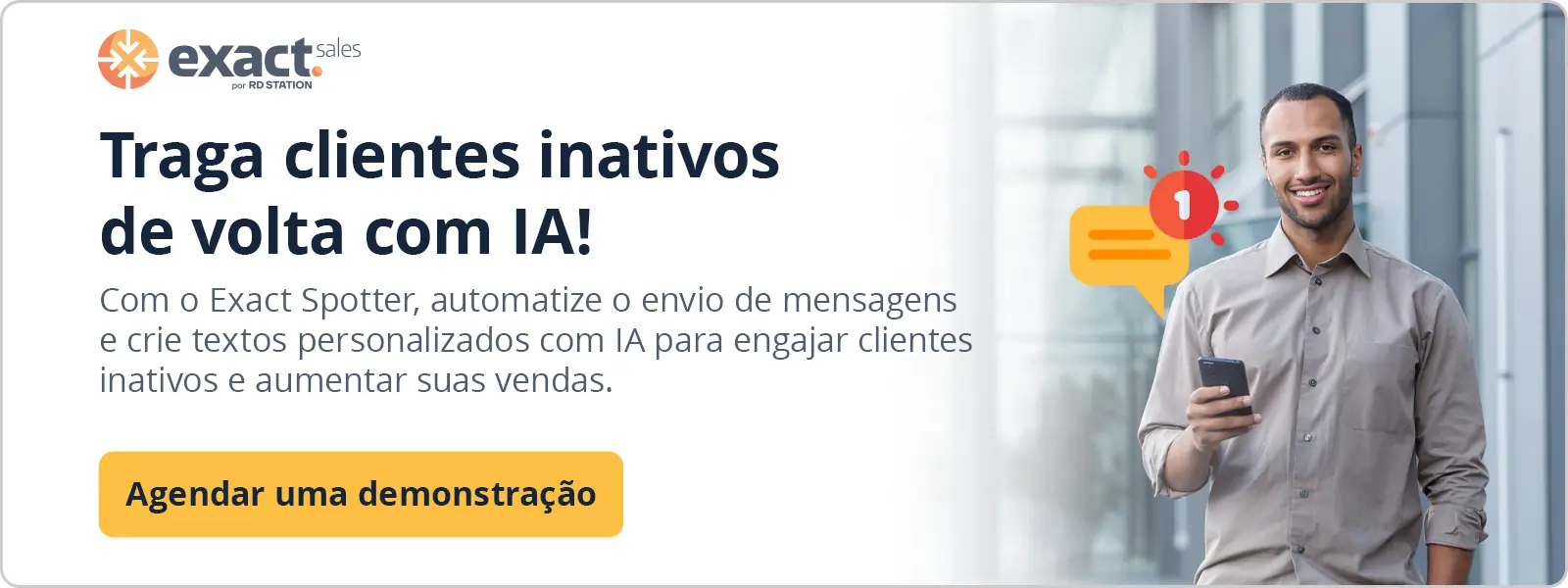 Traga clientes inativos de volta com IA! Clique nesse banner para agendar uma demonstração.