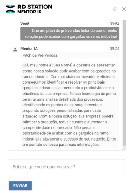 Pitch de vendas com IA com automação para prospecção